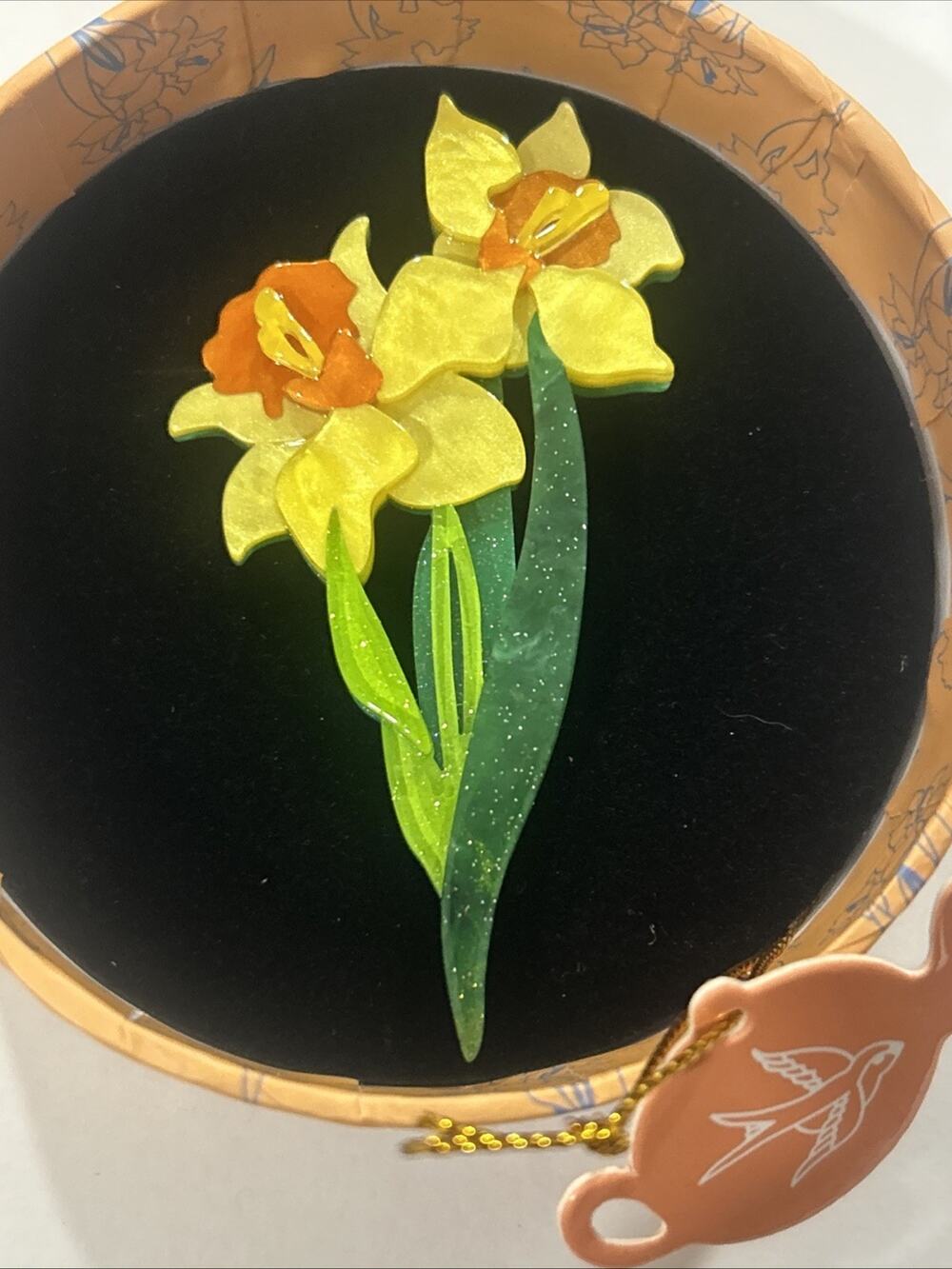 BNIB Erstwilder 15th Birthday Garden Goddess brooch daffodils